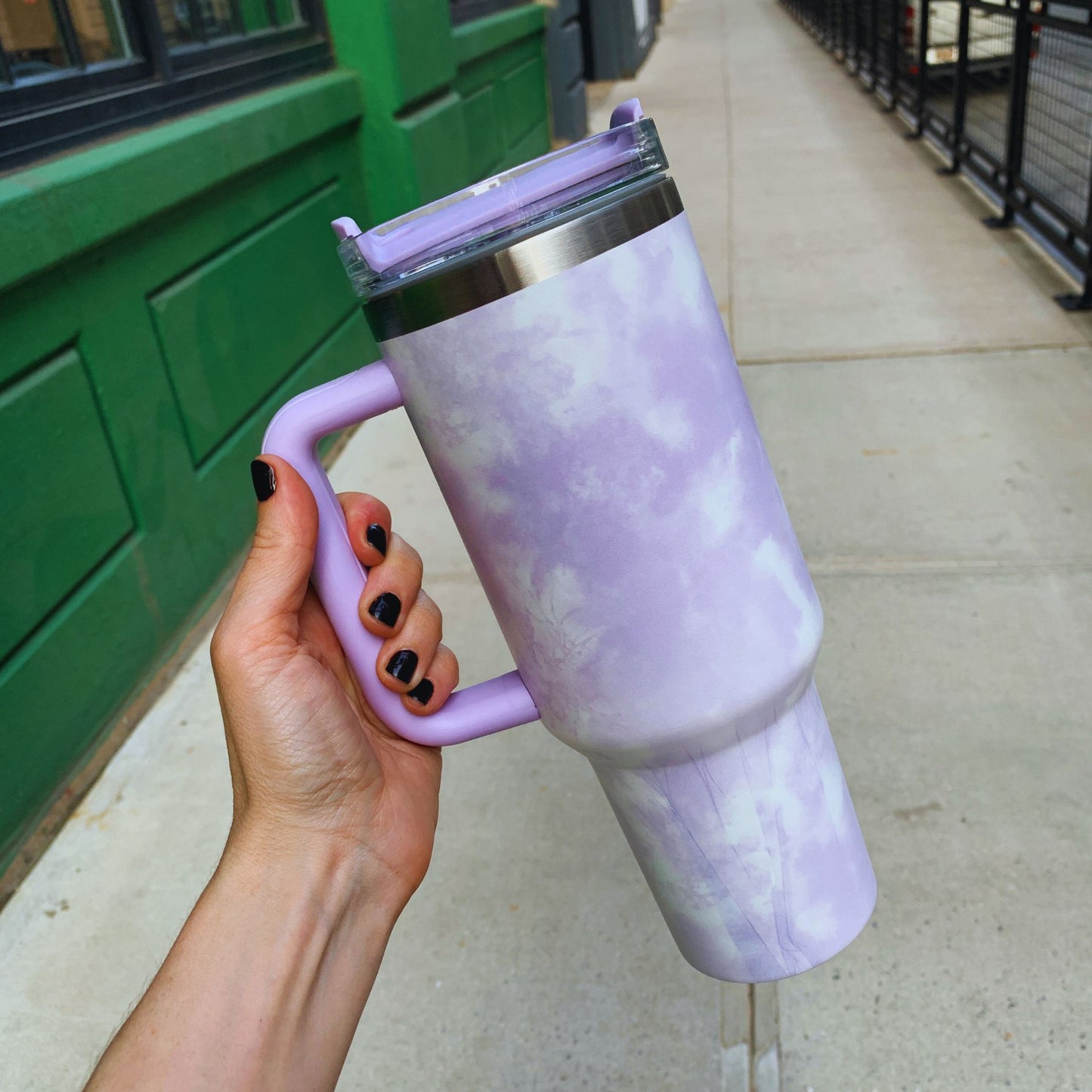 Dreamy Clouds 40 oz Stainless Steel Insulated Handle Tumbler | XL Size with Straw