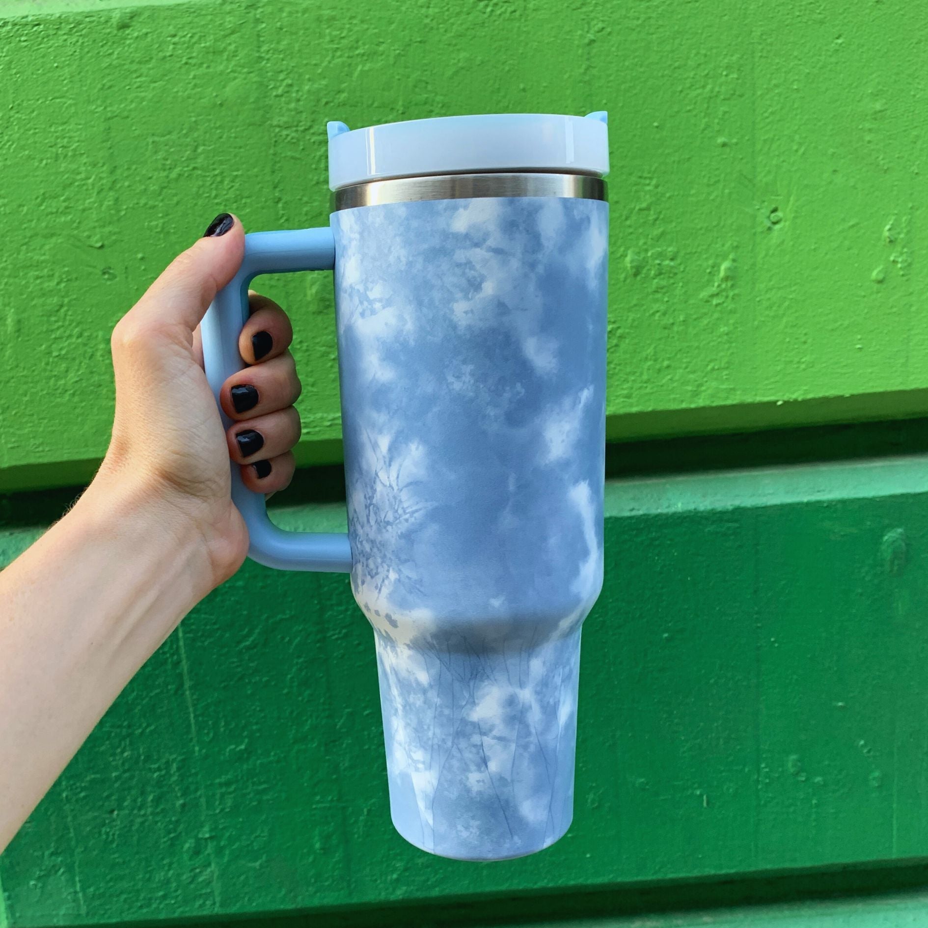 Dreamy Clouds 40 oz Stainless Steel Insulated Handle Tumbler | XL Size with Straw