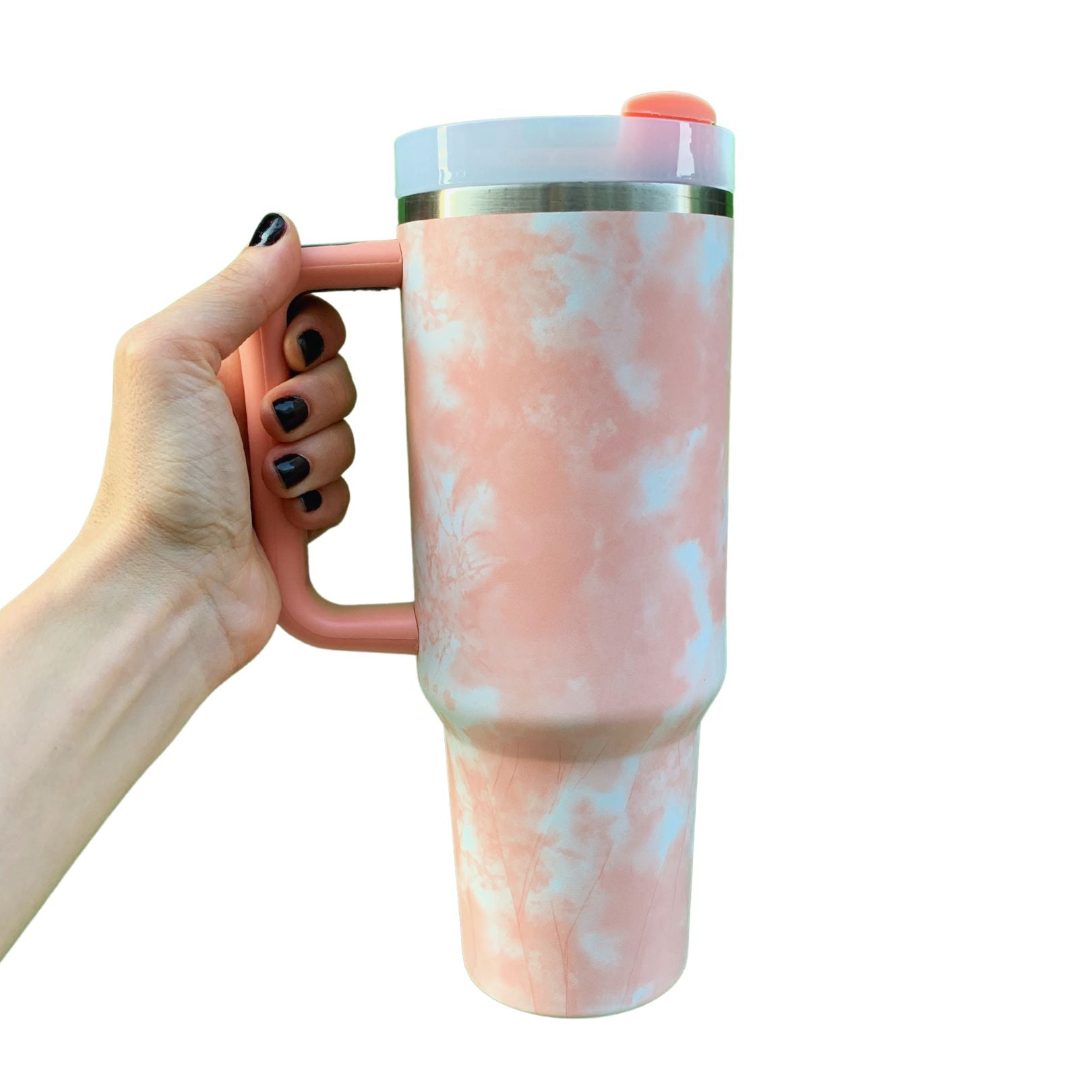 Dreamy Clouds 40 oz Stainless Steel Insulated Handle Tumbler | XL Size with Straw