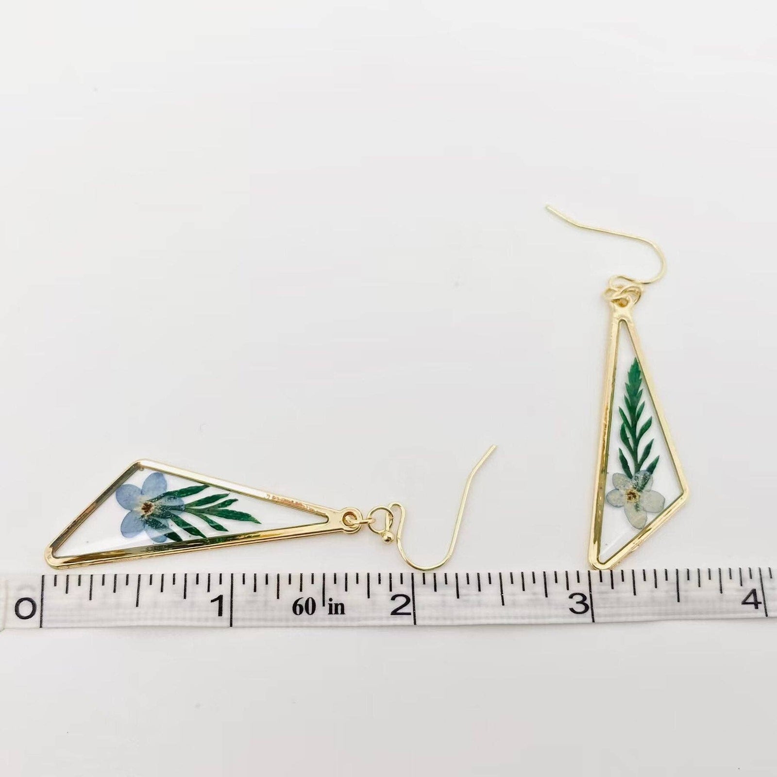 Dried Flower Myosotis Sylvatica Pressed Plant Earrings | Fashion Hook Jewelry