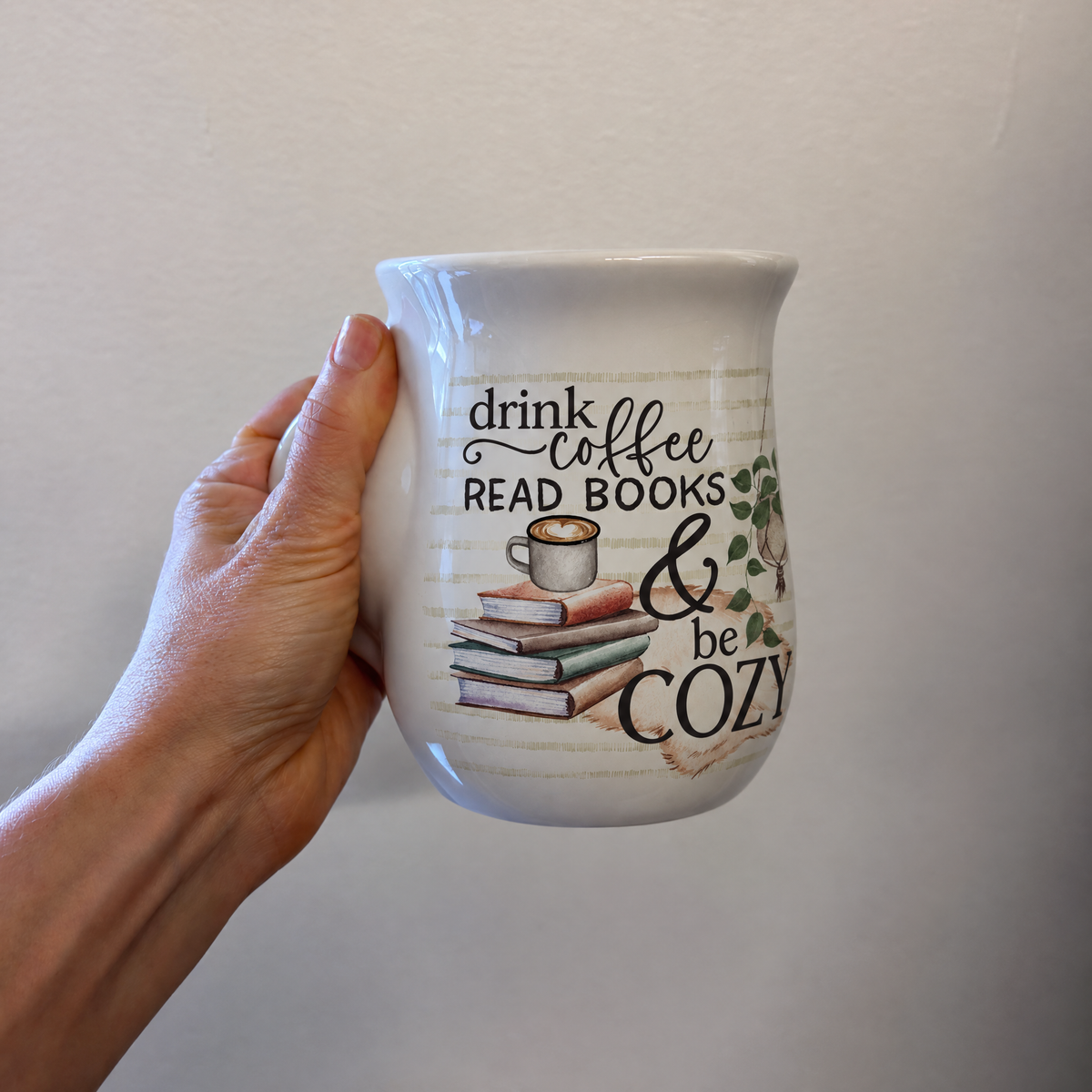 Drink Coffee Read Books & Be Cozy Handwarmer Mug | Creative Brands-Creative Brands-The Bullish Store