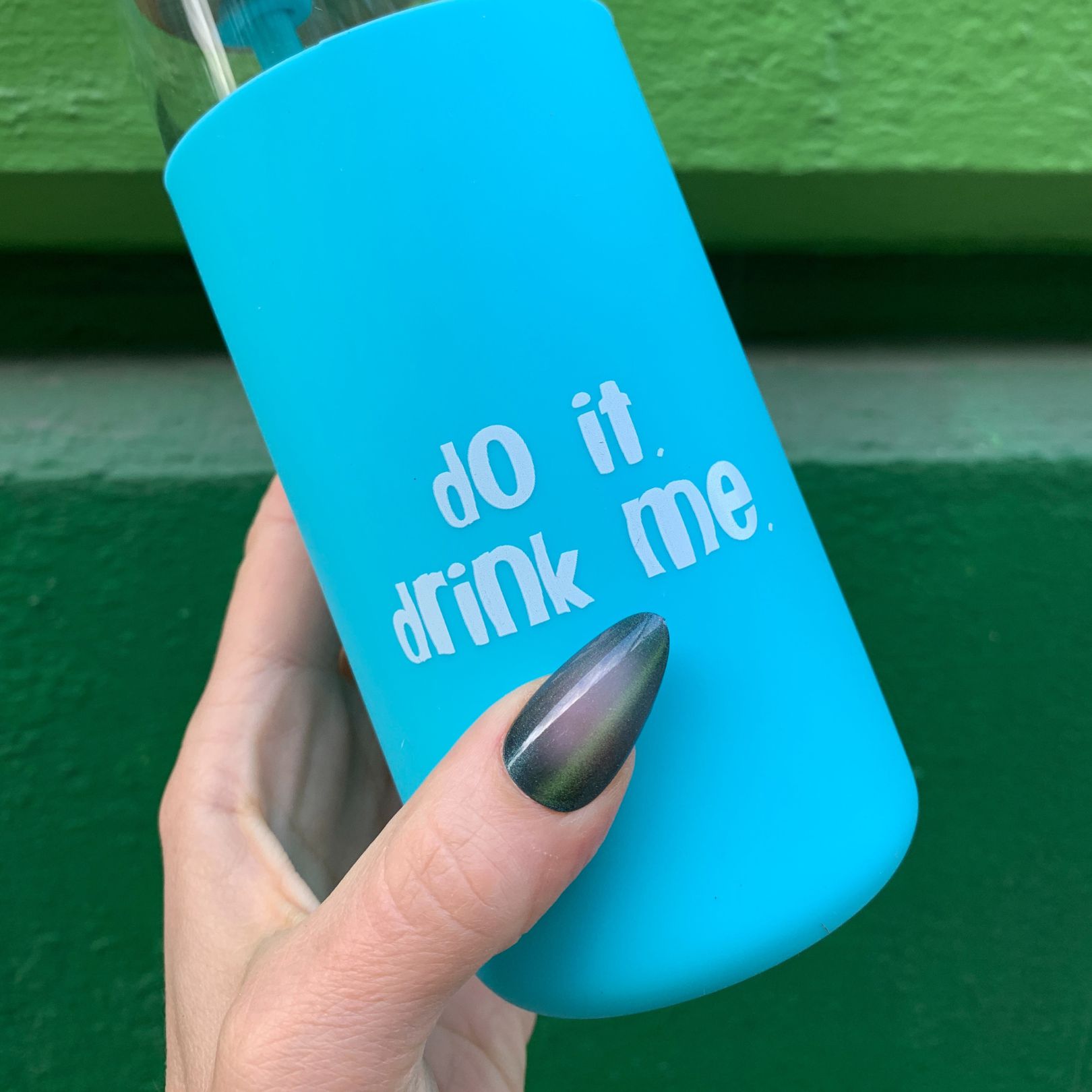 Drink Me Water Bottle | Reusable Eco Friendly Glass Water Bottle | Funny Sarcastic Gift for Women | Smartass & Sass at GetBullish