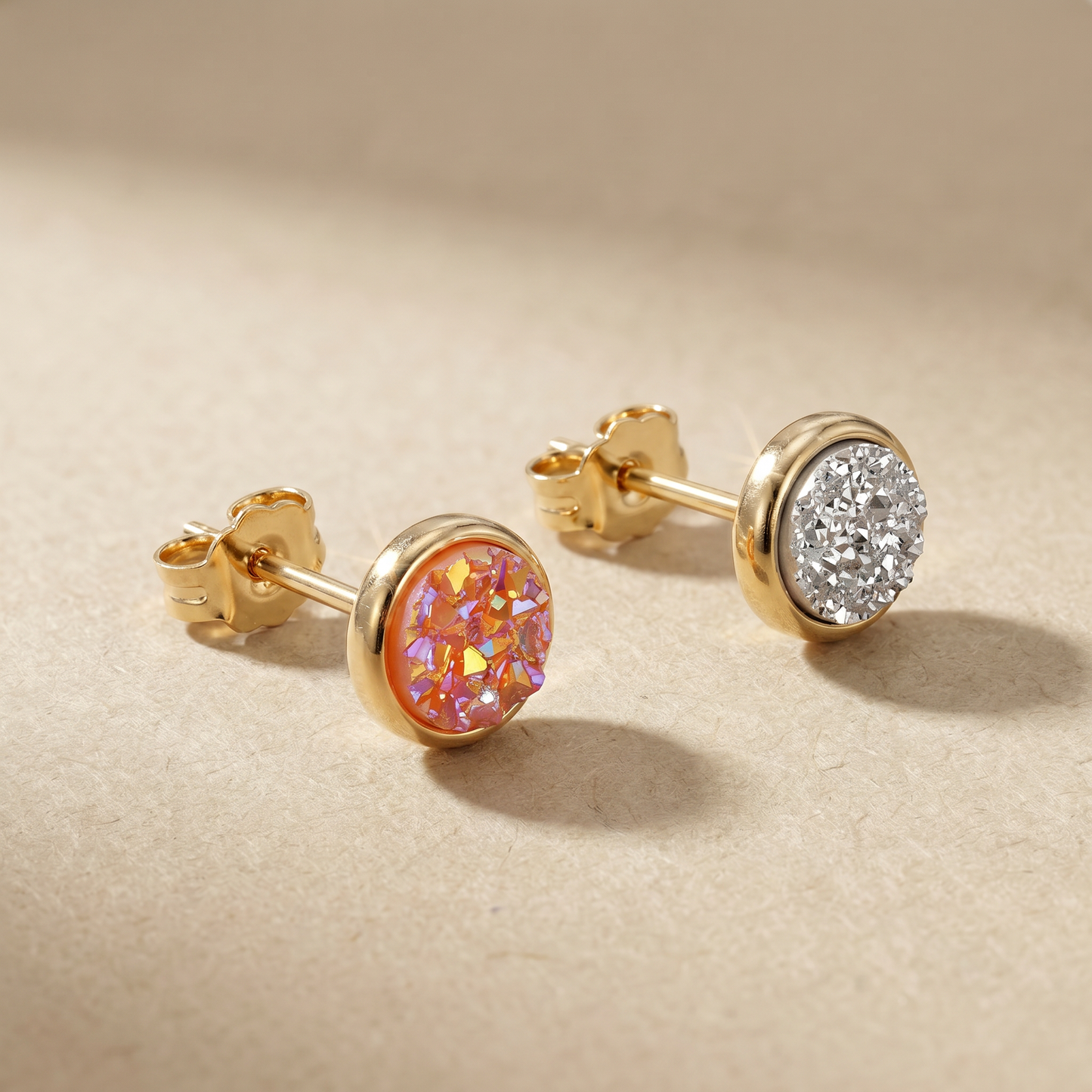 Druzy Stud Earrings | Crystal Sparkle Studs in 4 Colors