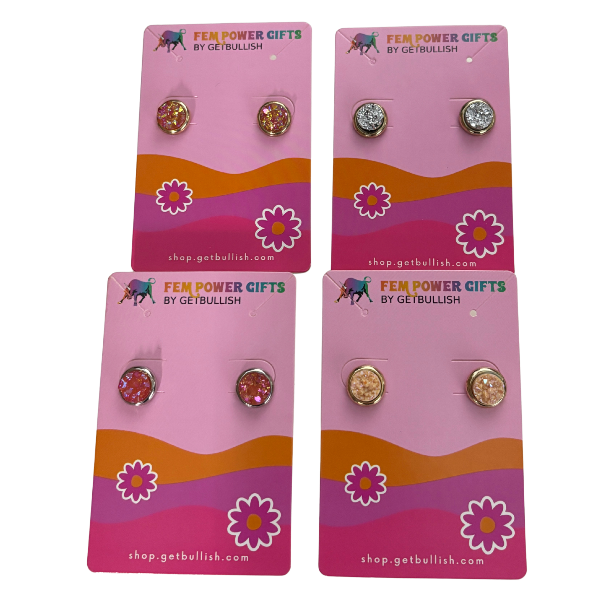 Druzy Stud Earrings | Crystal Sparkle Studs in 4 Colors