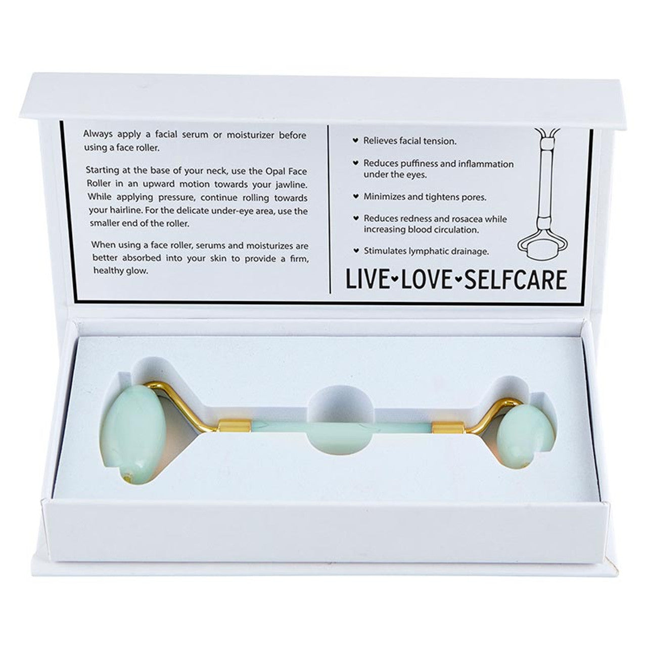 Dual-Ended Opal Face Roller | Facial Skincare Tool in Giftable Box