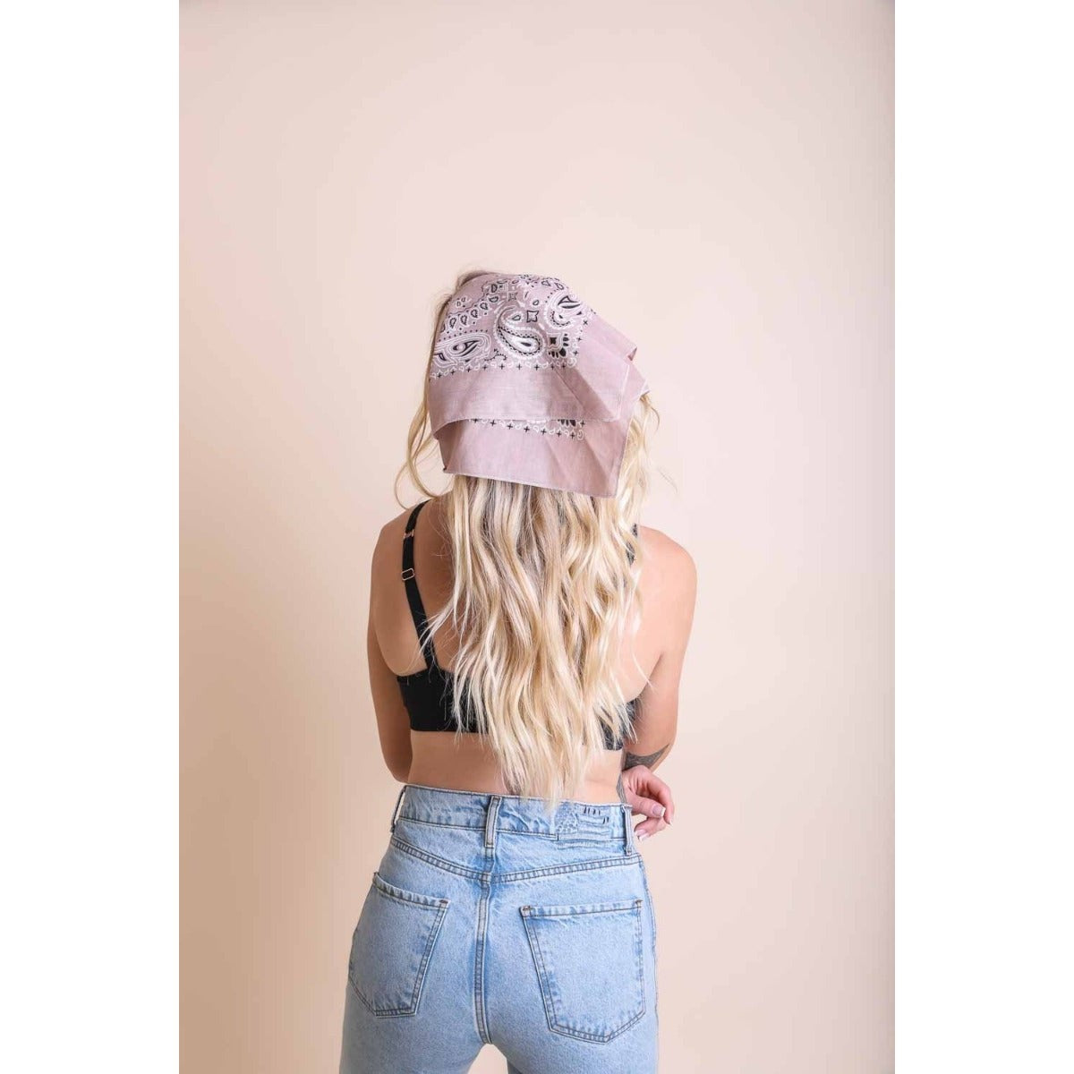 Dusty Rose Muted Color Bandana | Boho Hair Scarf Headband