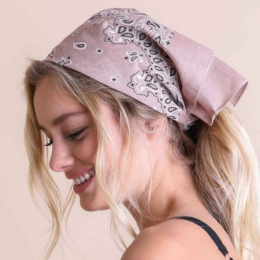 Dusty Rose Muted Color Bandana | Boho Hair Scarf Headband