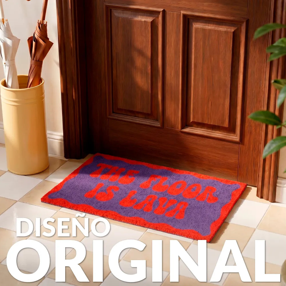 The Floor Is Lava Doormat | Purple and Red Coir Non-Slip Rug-Fisura-The Bullish Store