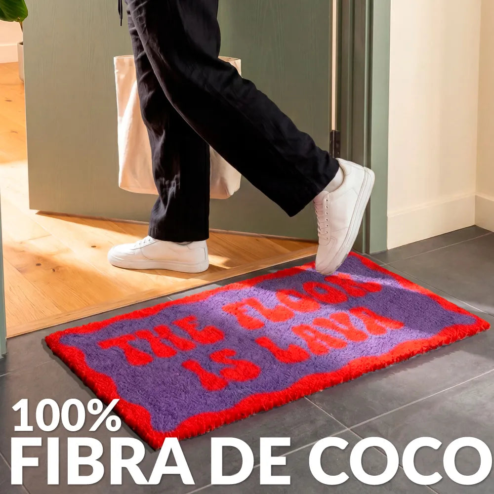 The Floor Is Lava Doormat | Purple and Red Coir Non-Slip Rug-Fisura-The Bullish Store