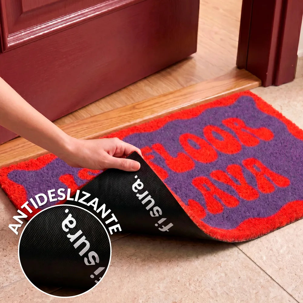 The Floor Is Lava Doormat | Purple and Red Coir Non-Slip Rug-Fisura-The Bullish Store
