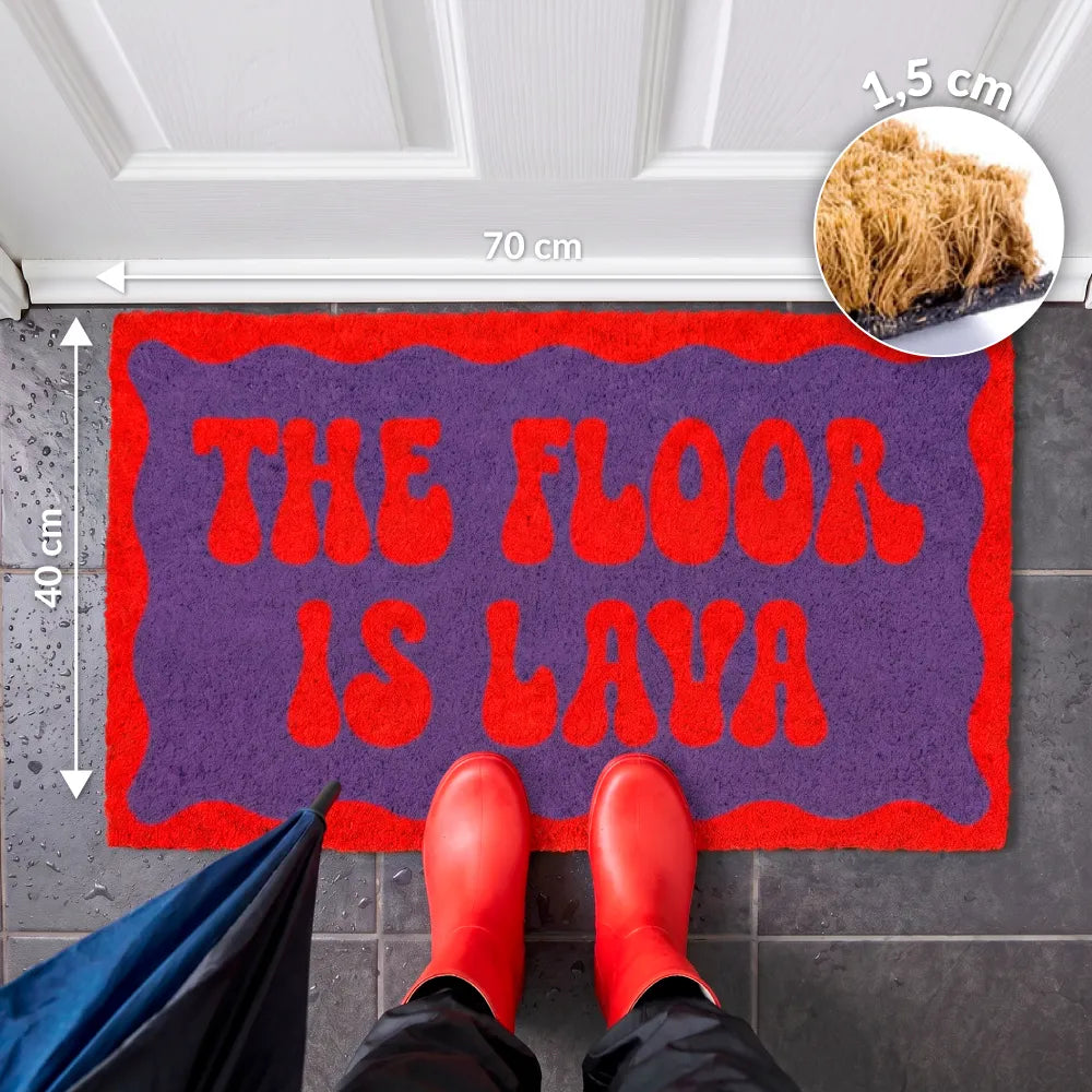 The Floor Is Lava Doormat | Purple and Red Coir Non-Slip Rug-Fisura-The Bullish Store