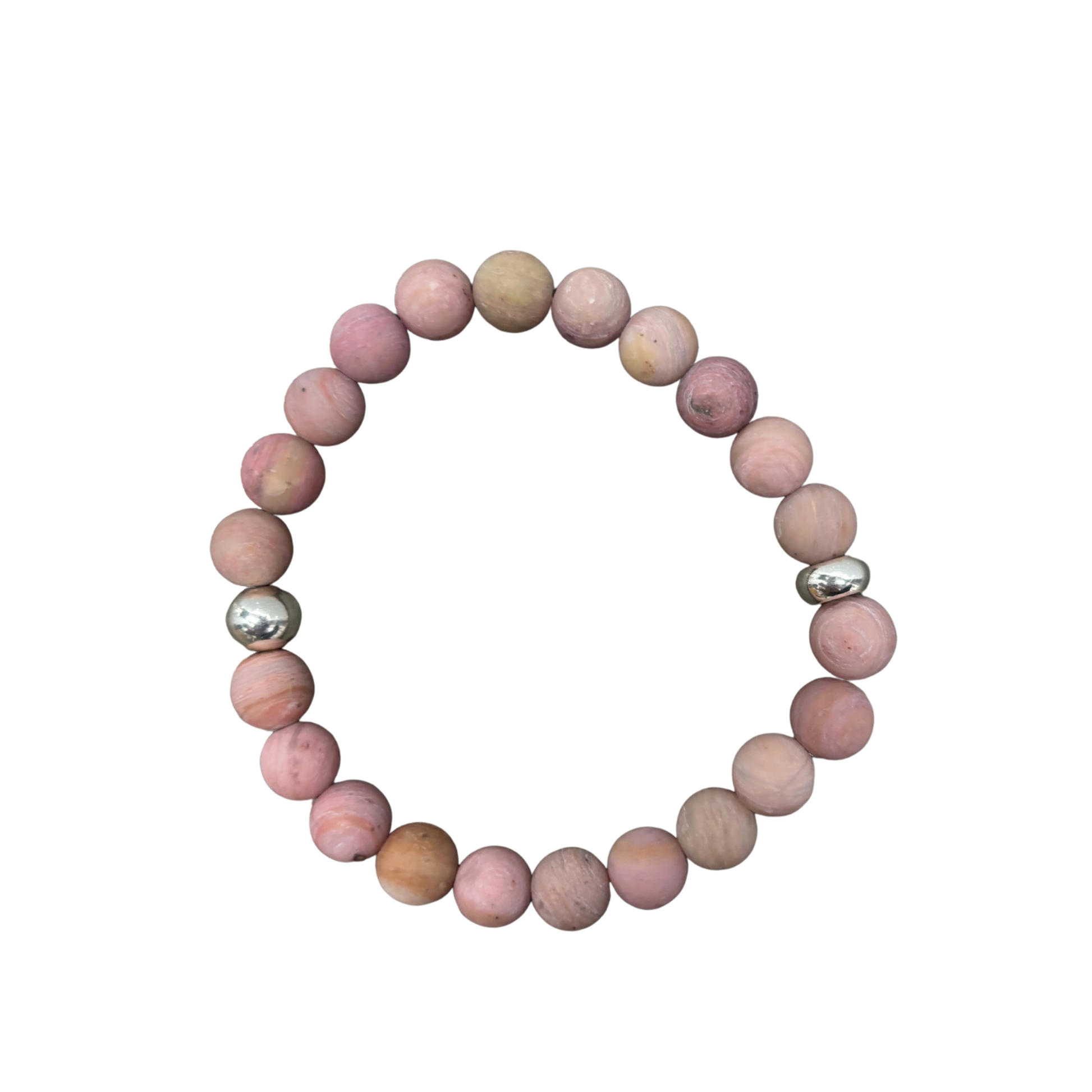 Earthy Clay Beads Beaded Bracelet | Mauve Boho Elastic Bracelet | Gold or Silver