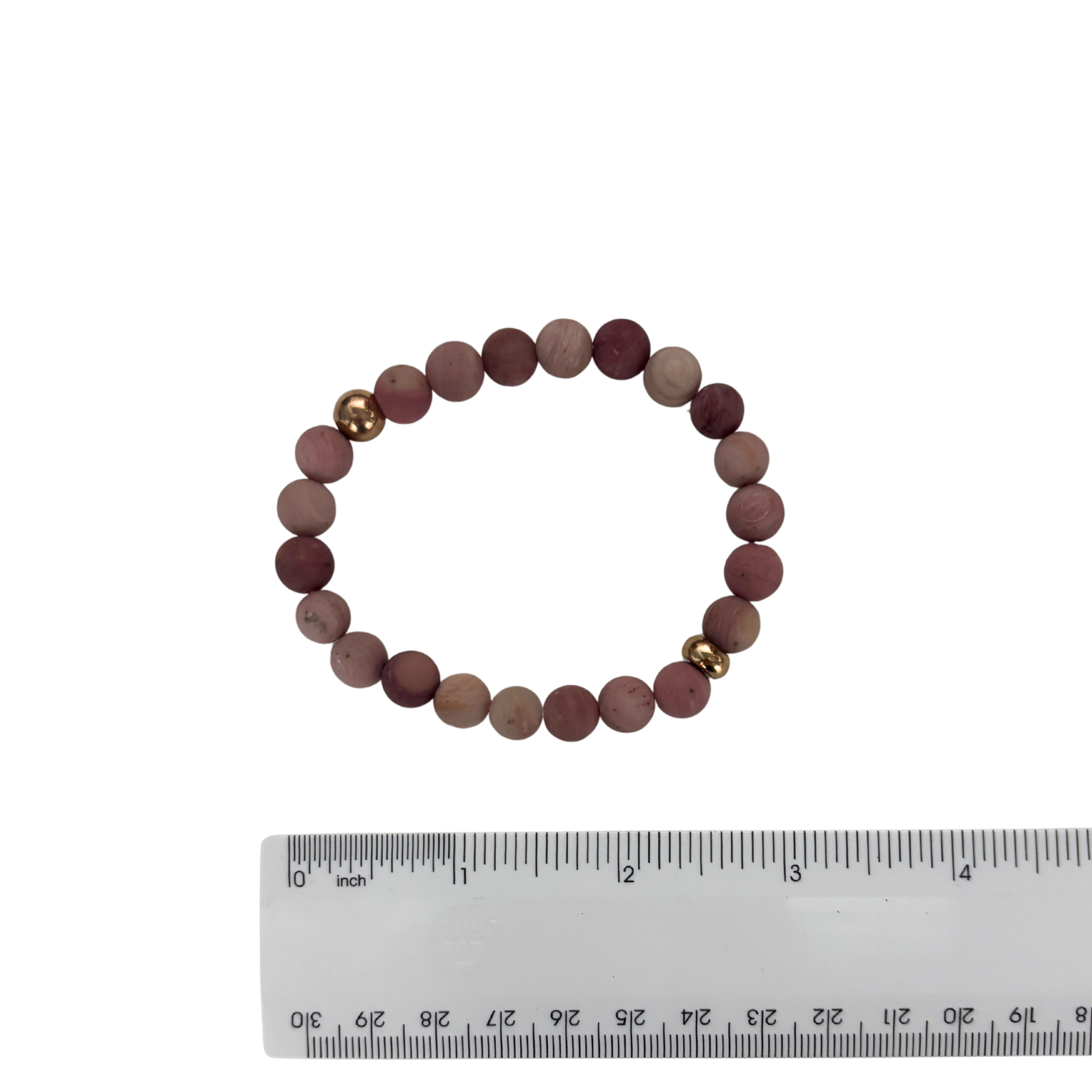 Earthy Clay Beads Beaded Bracelet | Mauve Boho Elastic Bracelet | Gold or Silver
