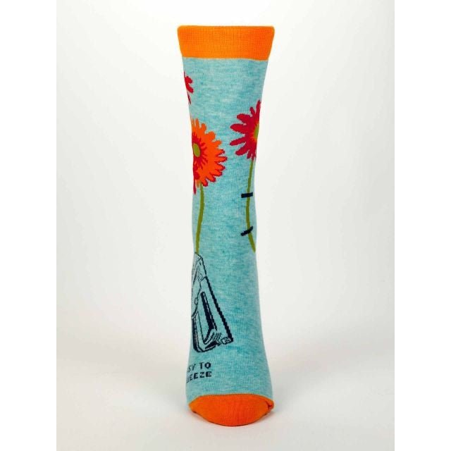 Easy to Squeeze Women's Quirky Crew Socks Featuring Illustrated Vise | BlueQ at GetBullish