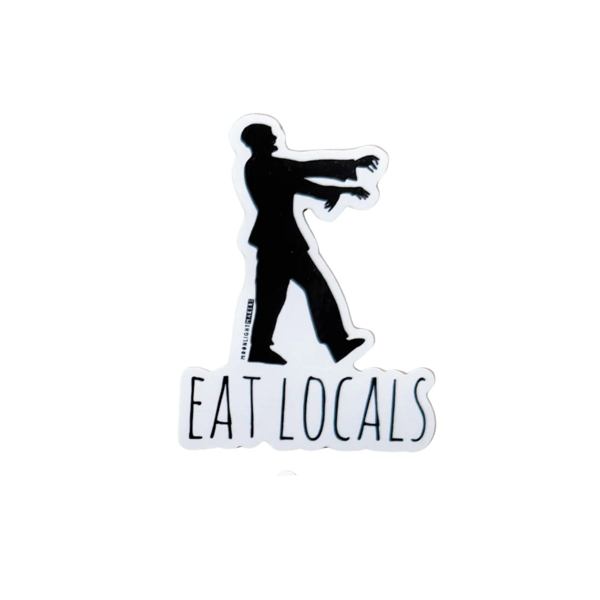 Eat Locals Silhouette Zombie Vinyl Sticker