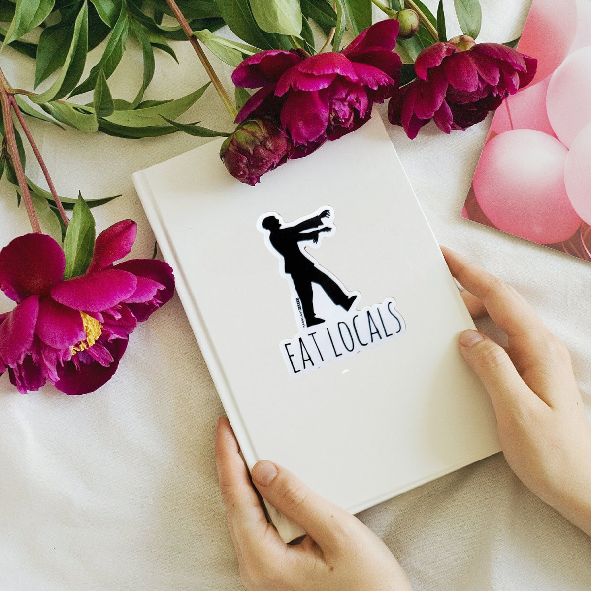 Eat Locals Silhouette Zombie Vinyl Sticker
