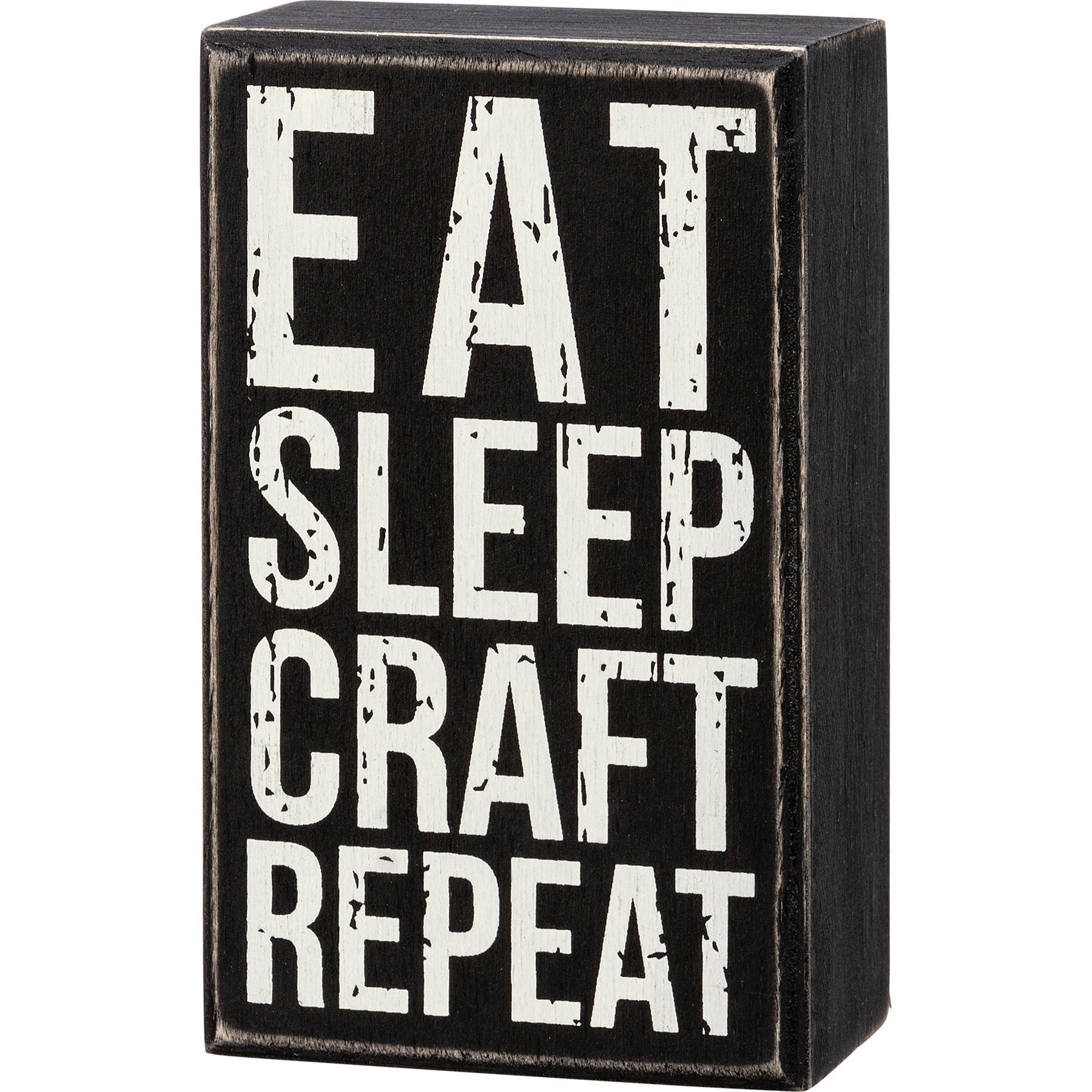 Eat Sleep Craft Repeat Wooden Box Sign, Funny/Rustic/Modern Quote Wall Art, Living/Dining/Bedroom, Cute Farmhouse Decor