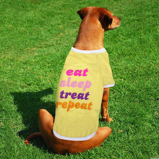 Eat Sleep Treat Repeat LaurDIY Pet Tee in Yellow [Available in SM-L]
