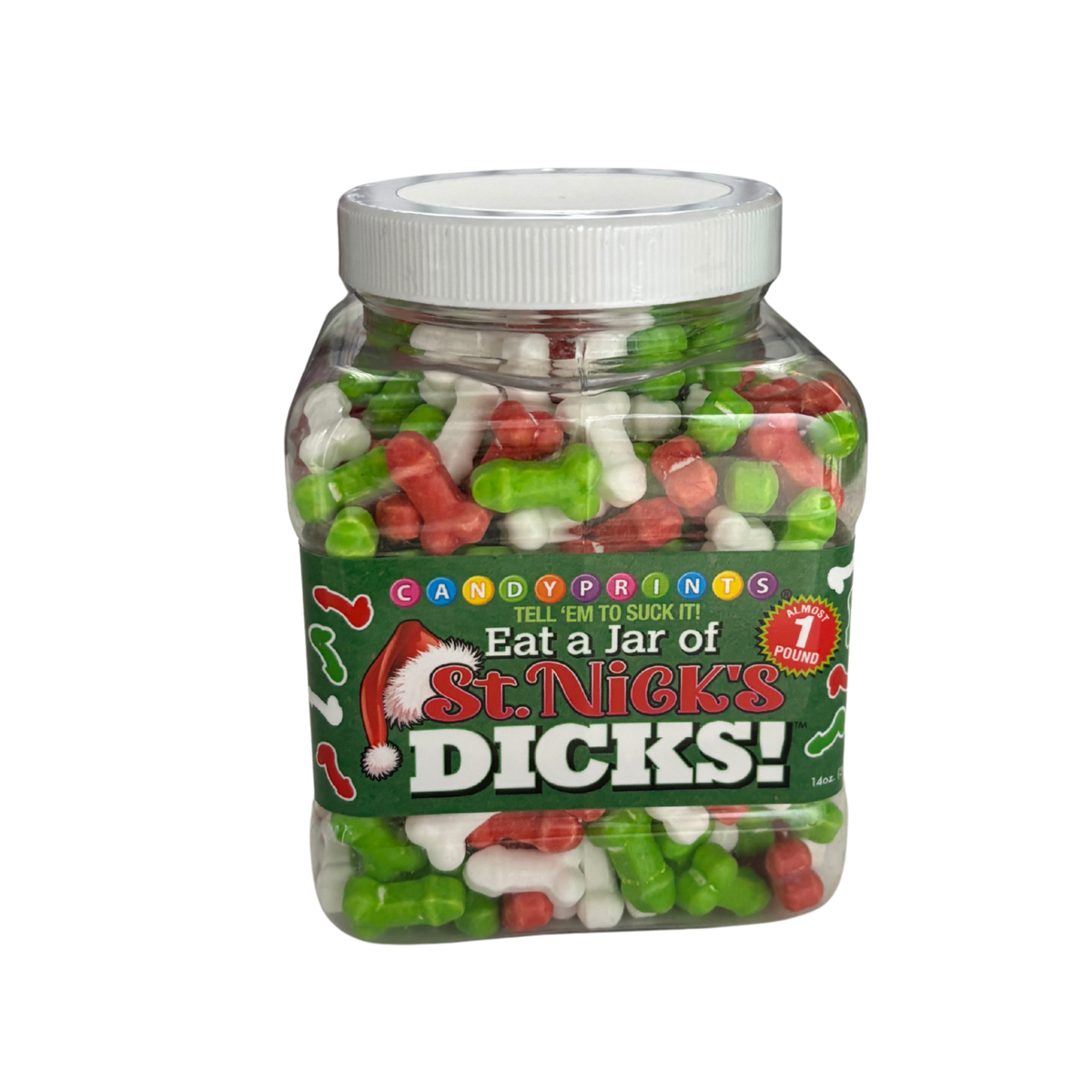 Eat a Jar of St. Nick’s Dicks Candy | Christmas Joke Gift-Little Genie Productions-The Bullish Store