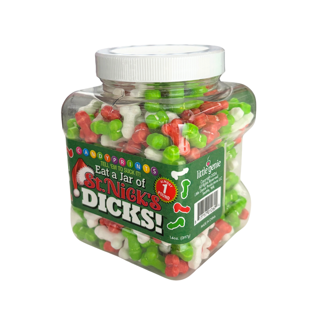 Eat a Jar of St. Nick’s Dicks Candy | Christmas Joke Gift-Little Genie Productions-The Bullish Store