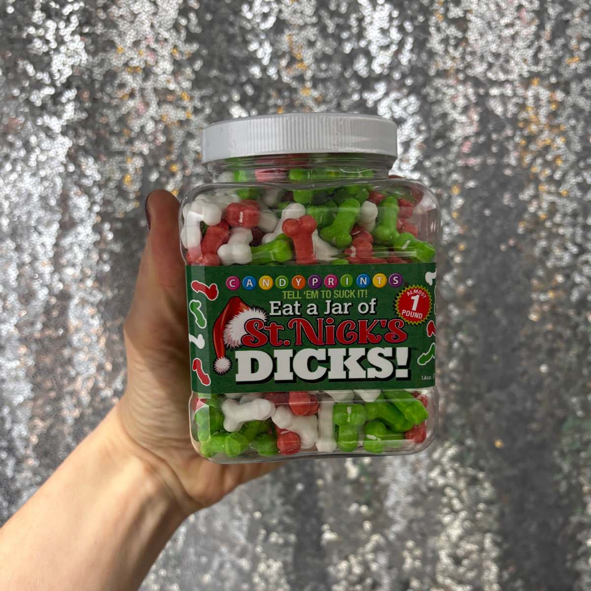 Eat a Jar of St. Nick’s Dicks Candy | Christmas Joke Gift-Little Genie Productions-The Bullish Store