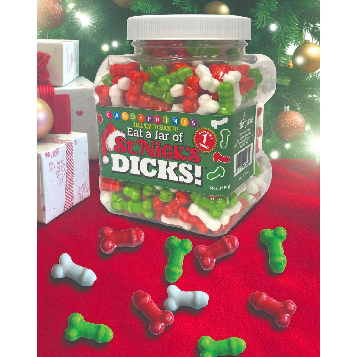 Eat a Jar of St. Nick’s Dicks Candy | Christmas Joke Gift-Little Genie Productions-The Bullish Store