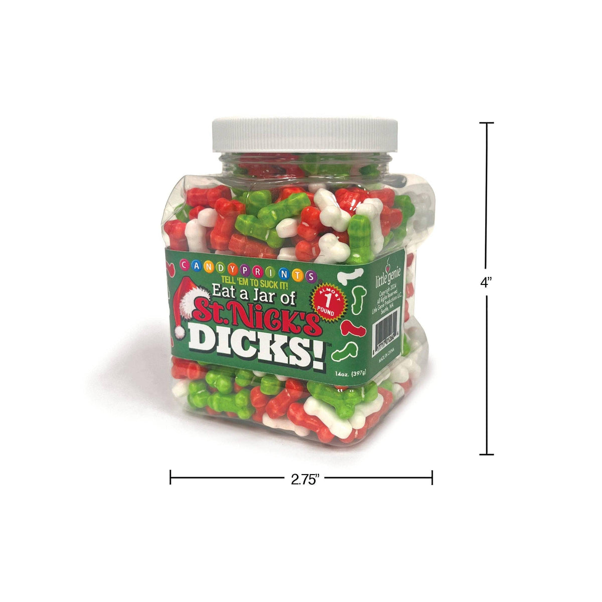Eat a Jar of St. Nick’s Dicks Candy | Christmas Joke Gift-Little Genie Productions-The Bullish Store