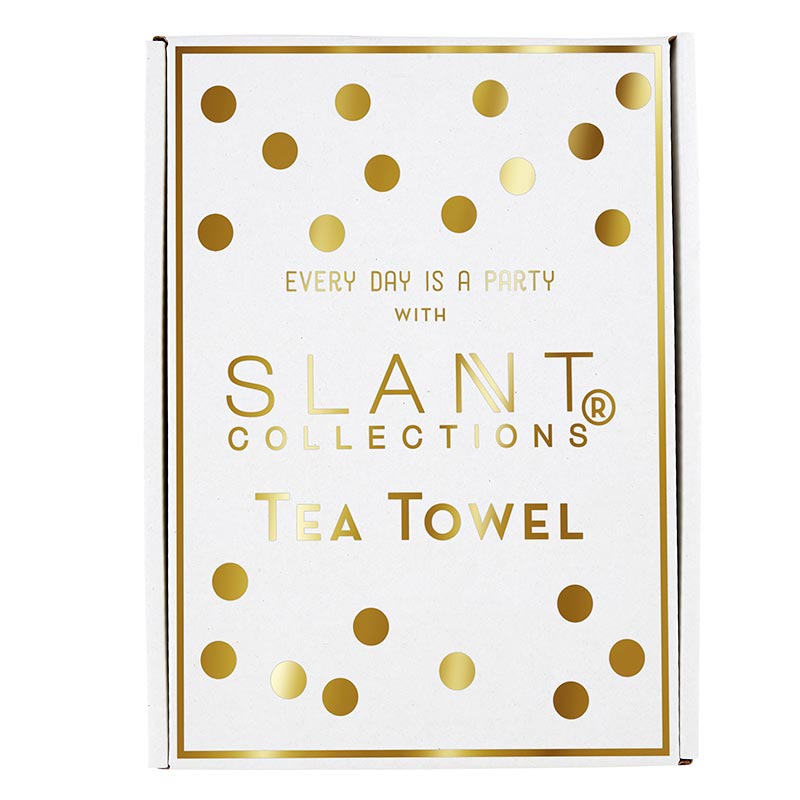 Eat and Sleep Dotted Blue Tea Towel | Extra Large 20" W x 27.5" L | In a Gift Box!