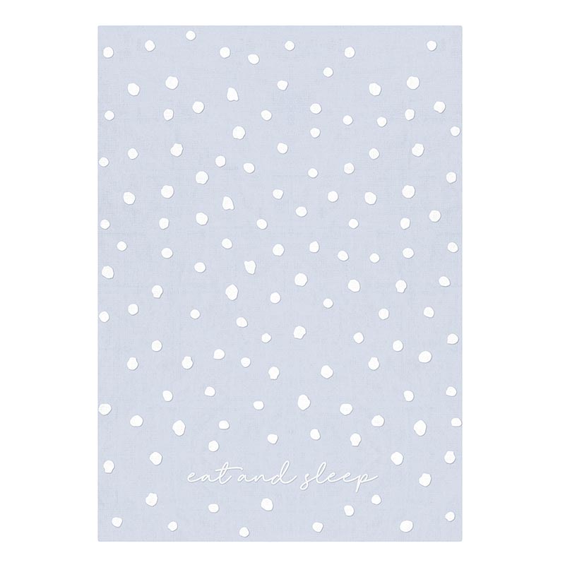 Eat and Sleep Dotted Blue Tea Towel | Extra Large 20" W x 27.5" L | In a Gift Box! | Gift for Her