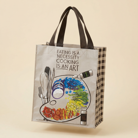 Eating Is A Necessity Cooking Is An Art Daily Tote Bag | Reusable Eco Grocery Bag