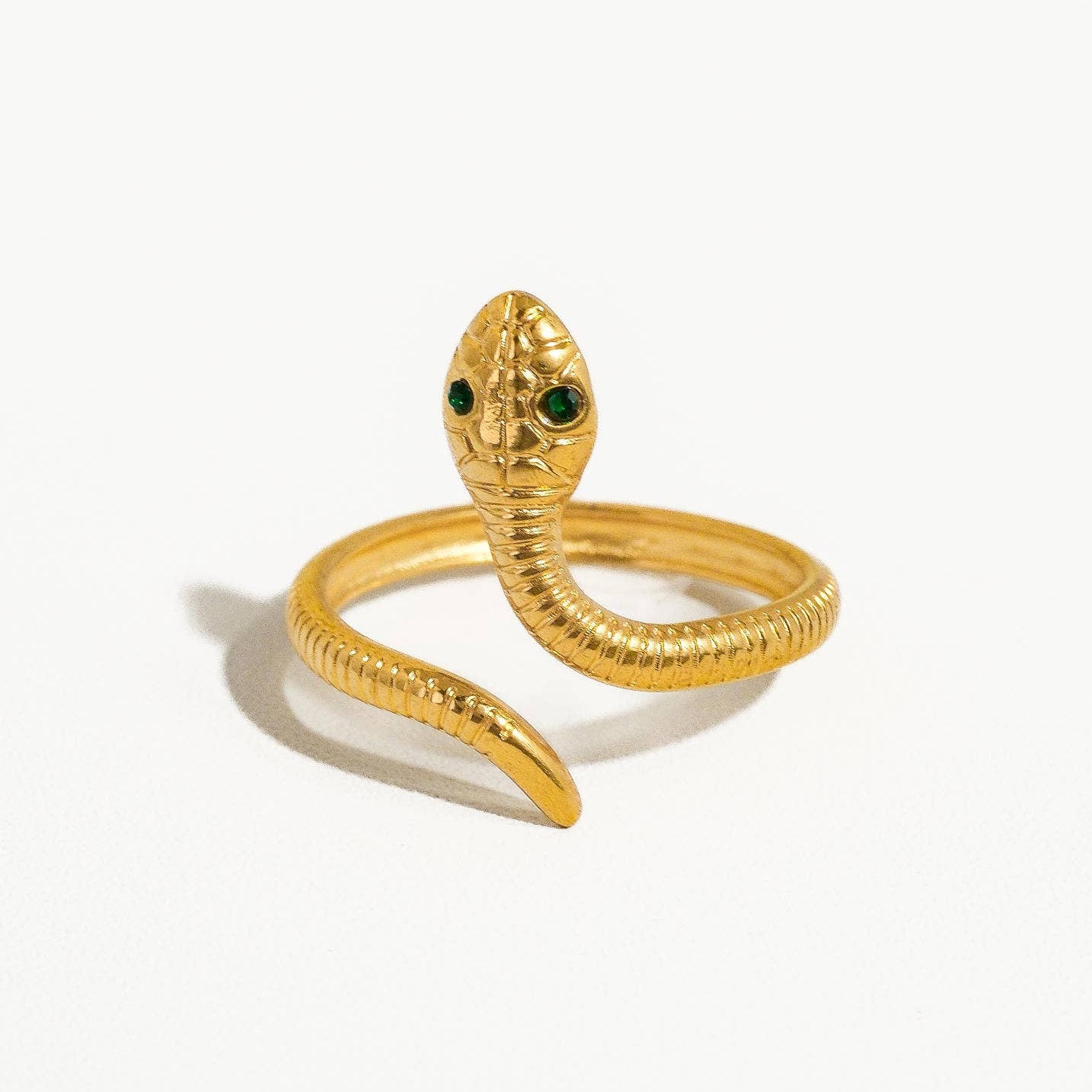 Echidna Non-Tarnish Adjustable Serpent Ring | Snake Stainless Steel Ring