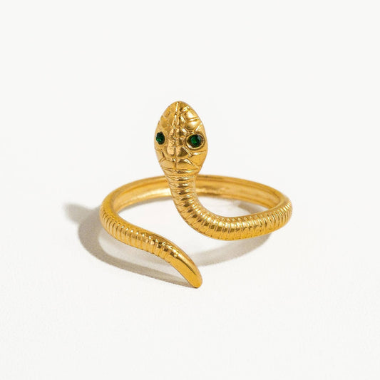 Echidna Non-Tarnish Adjustable Serpent Ring | Snake Stainless Steel Ring