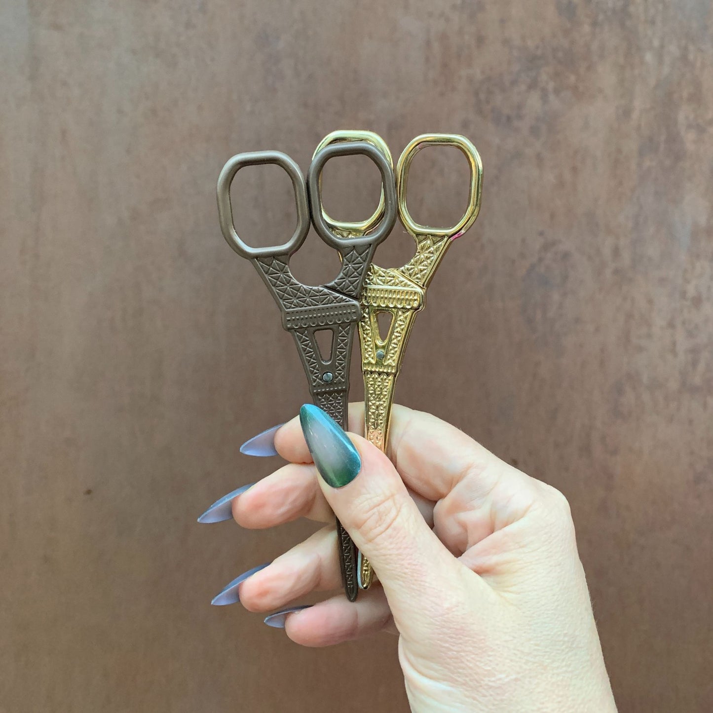 Eiffel Tower Mini Scissors in Antique Bronze, Rose Gold, Silver, Iridescent, or Gold