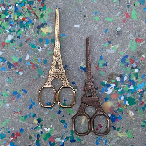 Eiffel Tower Mini Scissors in Antique Bronze, Rose Gold, Silver, Iridescent, or Gold