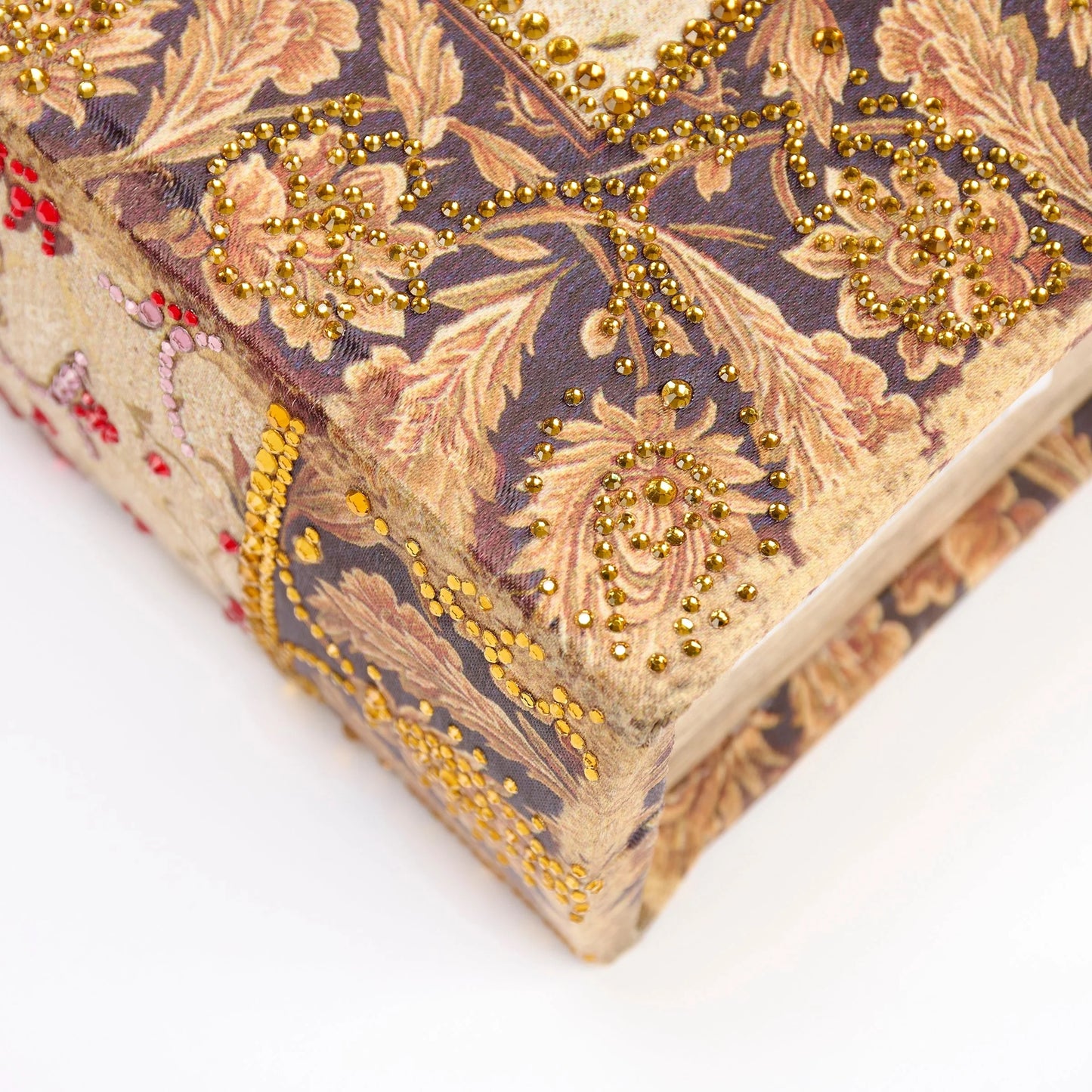 Embellished Floral Book Box | Decorative Vintage Book Shaped Storage Stash Trinket Boxes