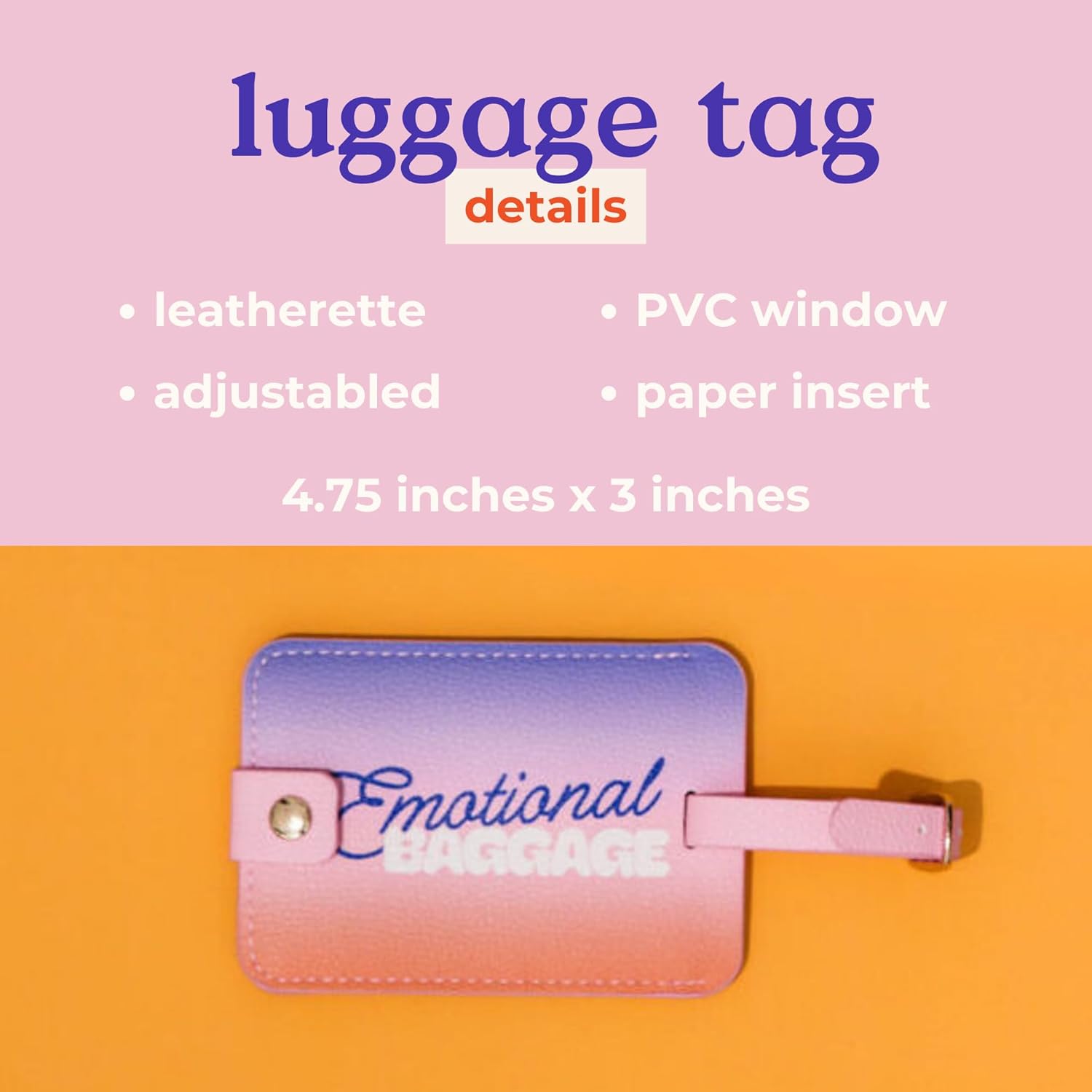 Emotional Baggage Getaway Luggage Tag | Travel Leather Luggage Identifier
