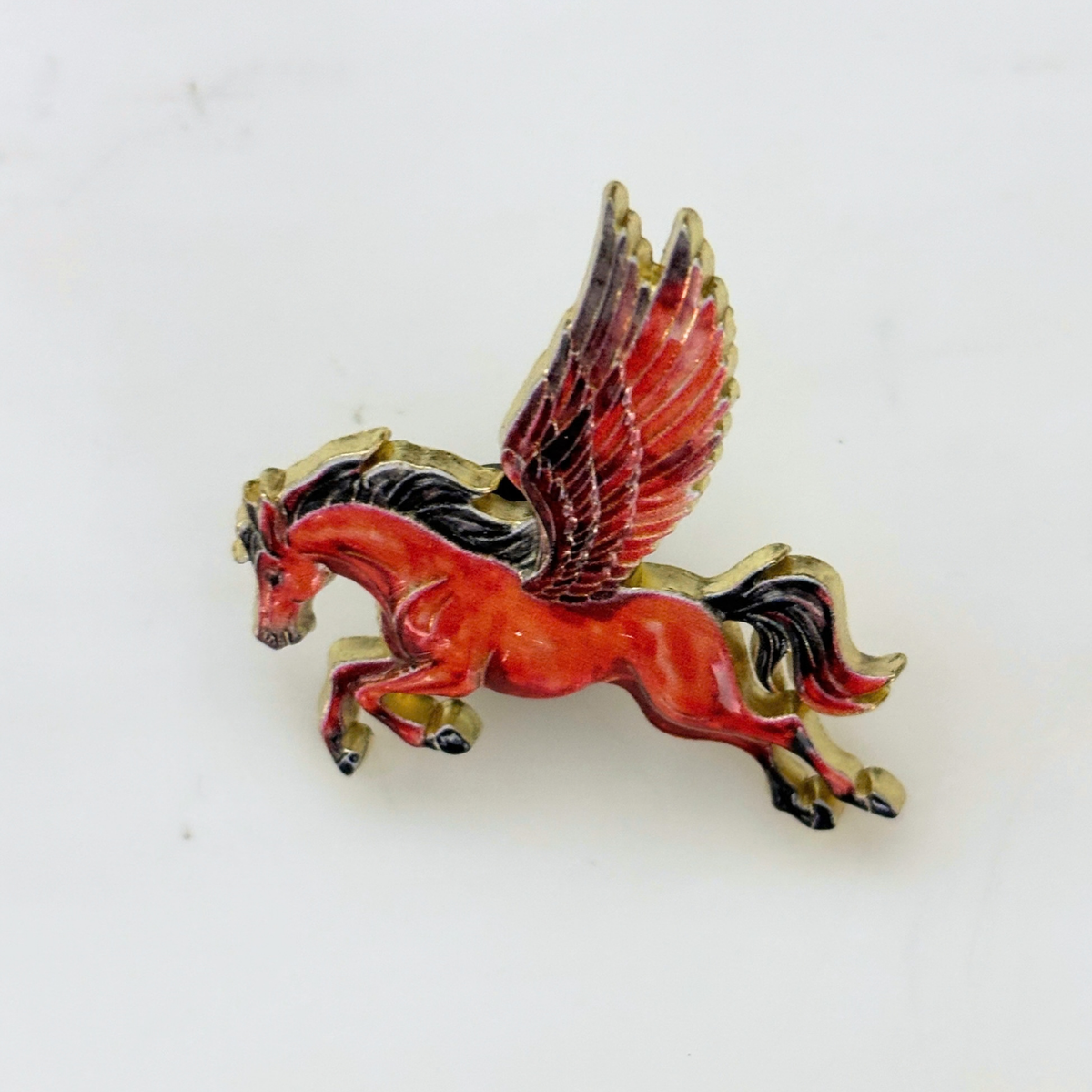 Enameled Pegasus Pin | Fantasy Brooch