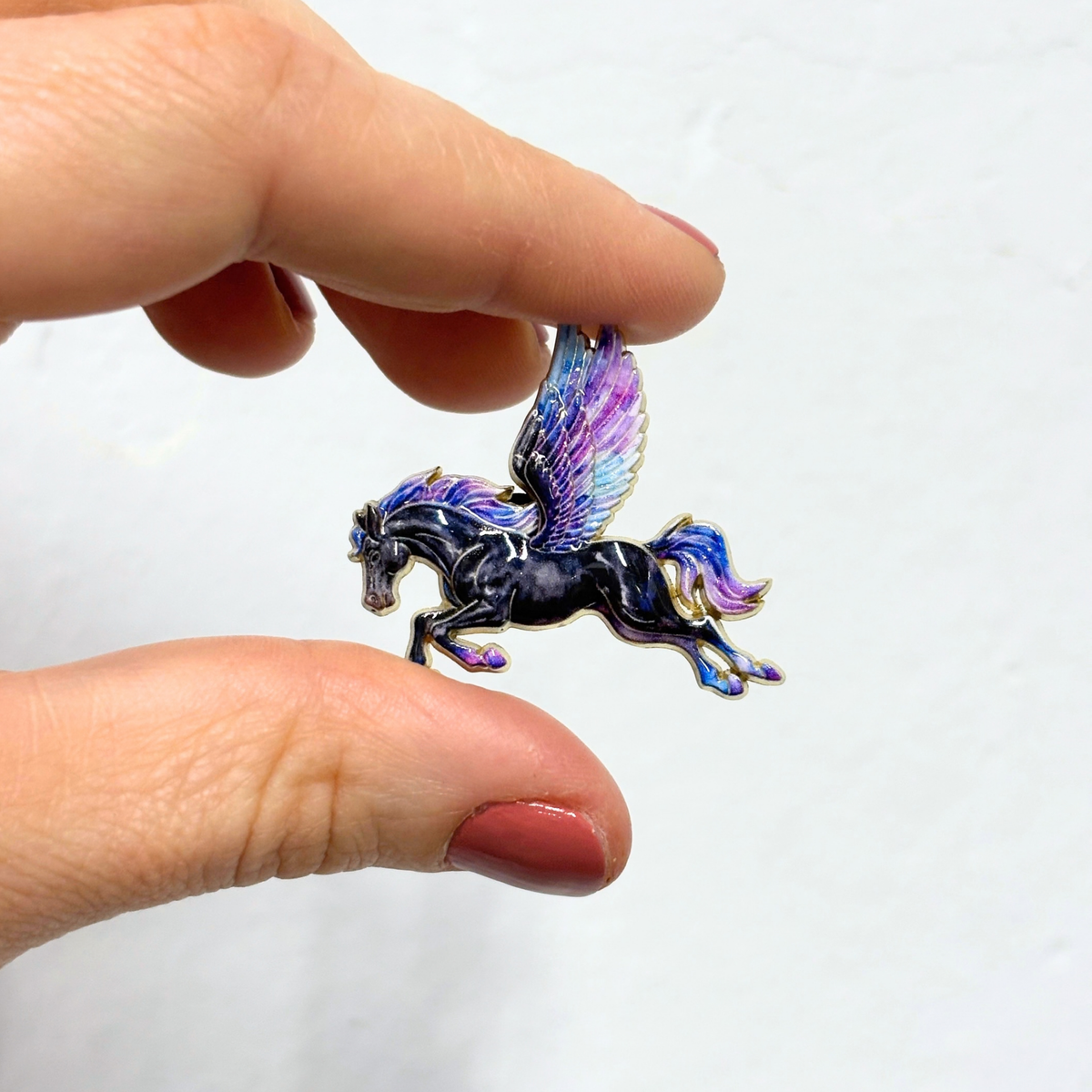 Enameled Pegasus Pin | Fantasy Brooch