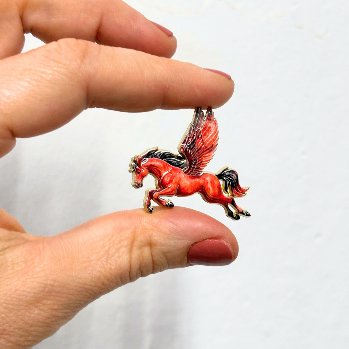 Enameled Pegasus Pin | Fantasy Brooch