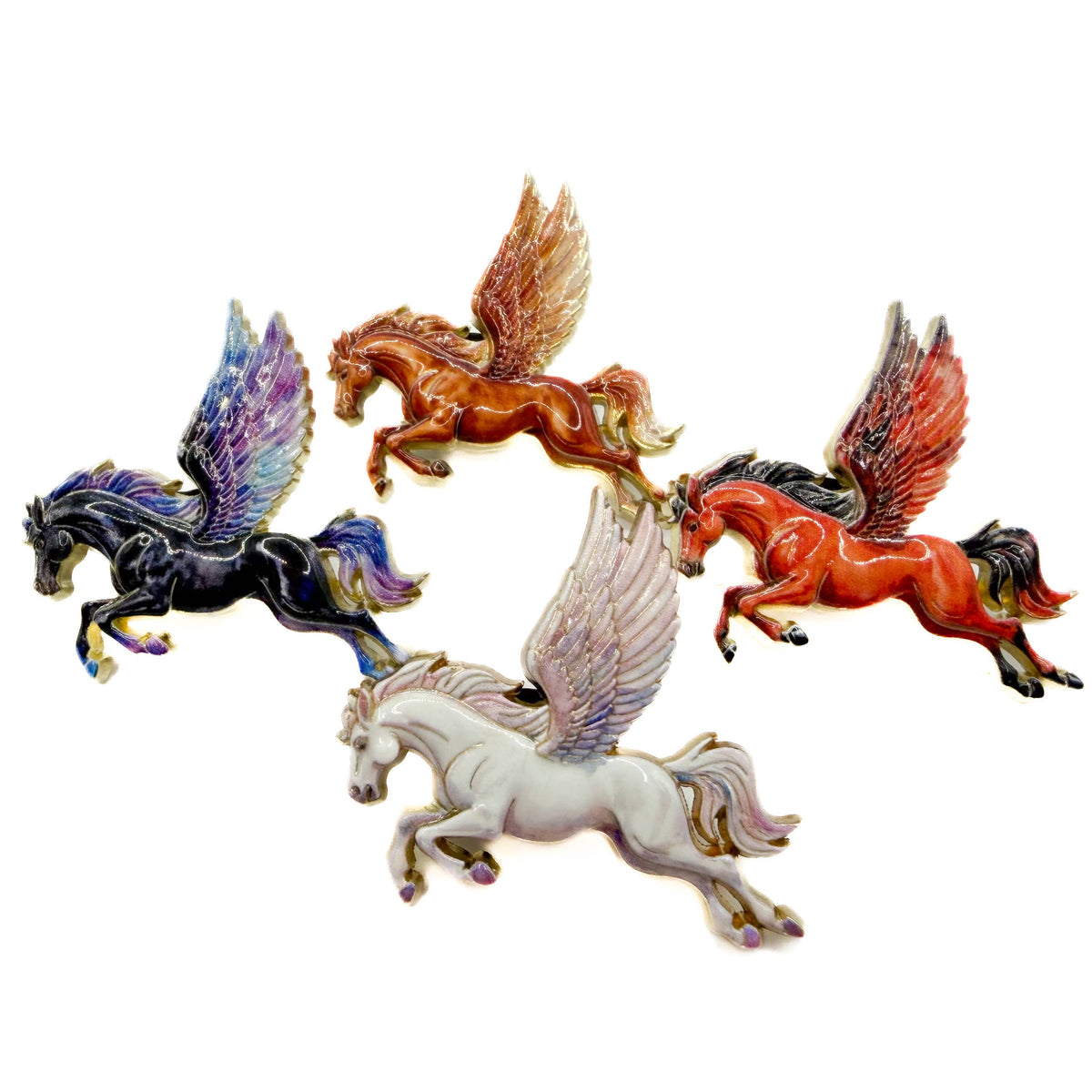 Enameled Pegasus Pin | Fantasy Brooch