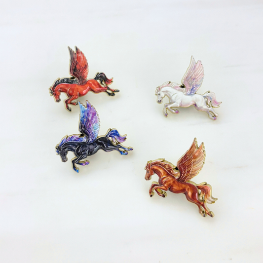 Enameled Pegasus Pin | Fantasy Brooch-Gifts Amazing!-The Bullish Store