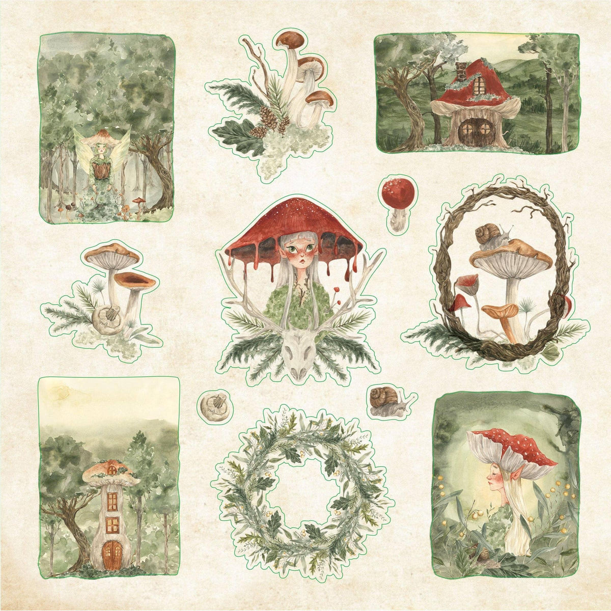 Enchanted Forest Sticker Book | 800+ Woodland-themed Stickers on 50 Pages for Journals, Planners & Scrapbooking