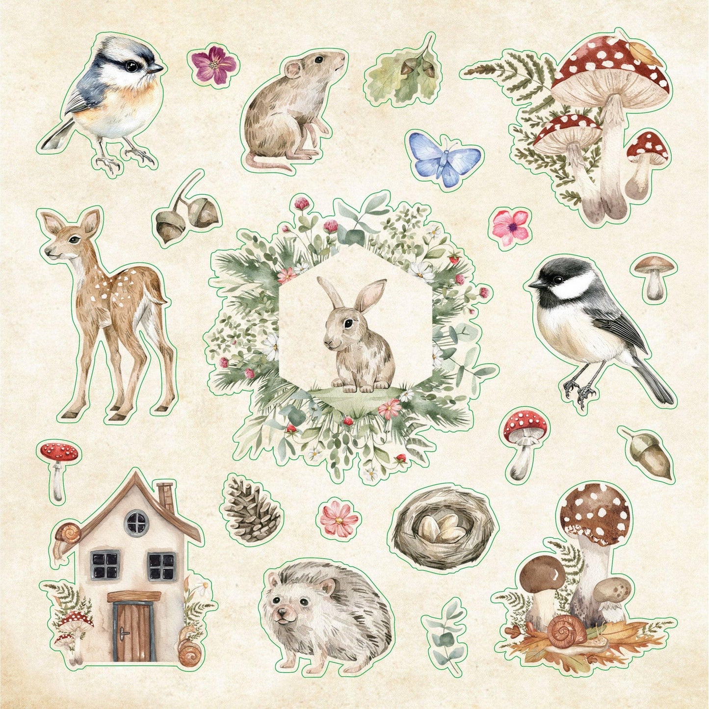 Enchanted Forest Sticker Book | 800+ Woodland-themed Stickers on 50 Pages for Journals, Planners & Scrapbooking