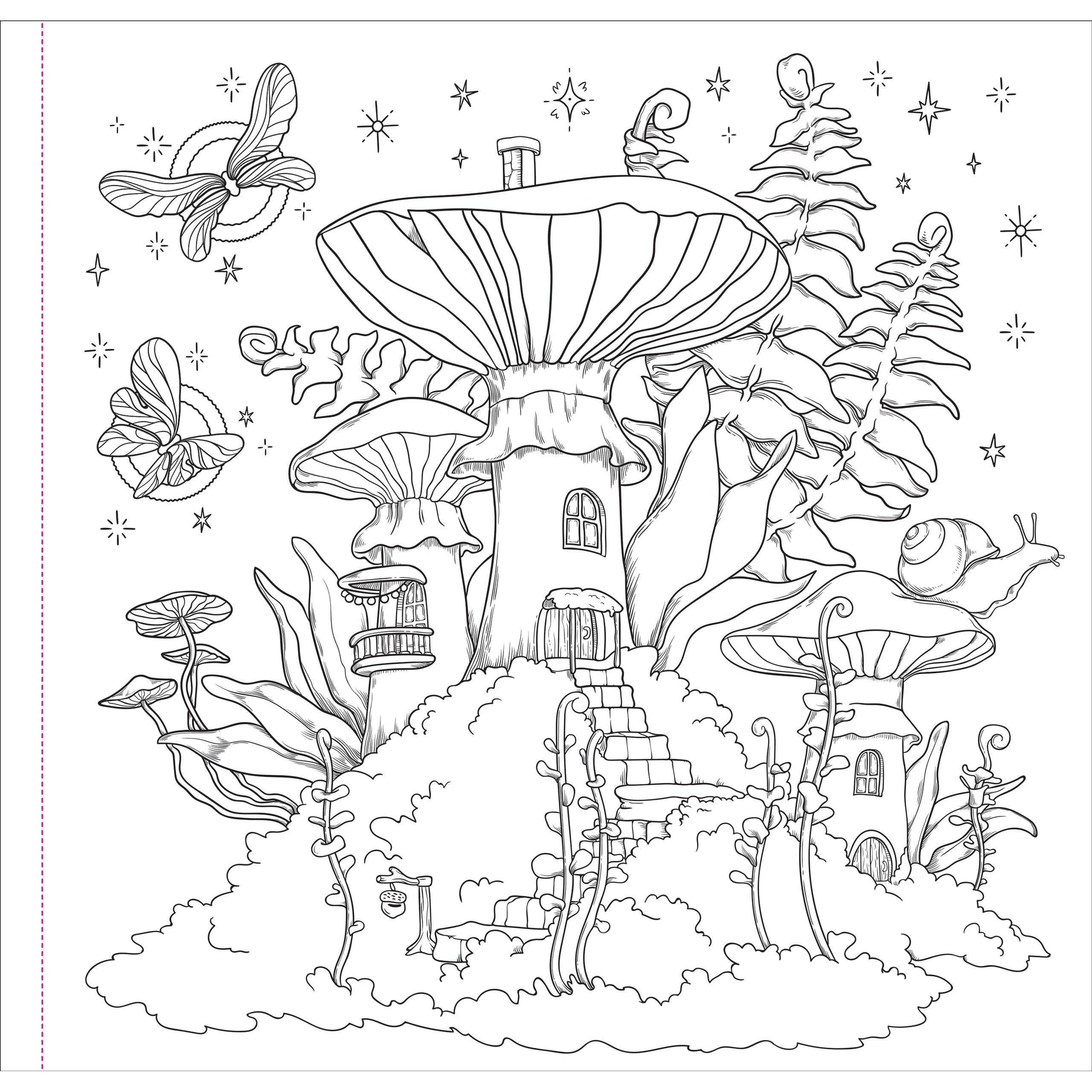 Enchanted Kingdom Adult Coloring Book | 31 Ready-to-frame fantasy One-Sided Designs Thick Pages