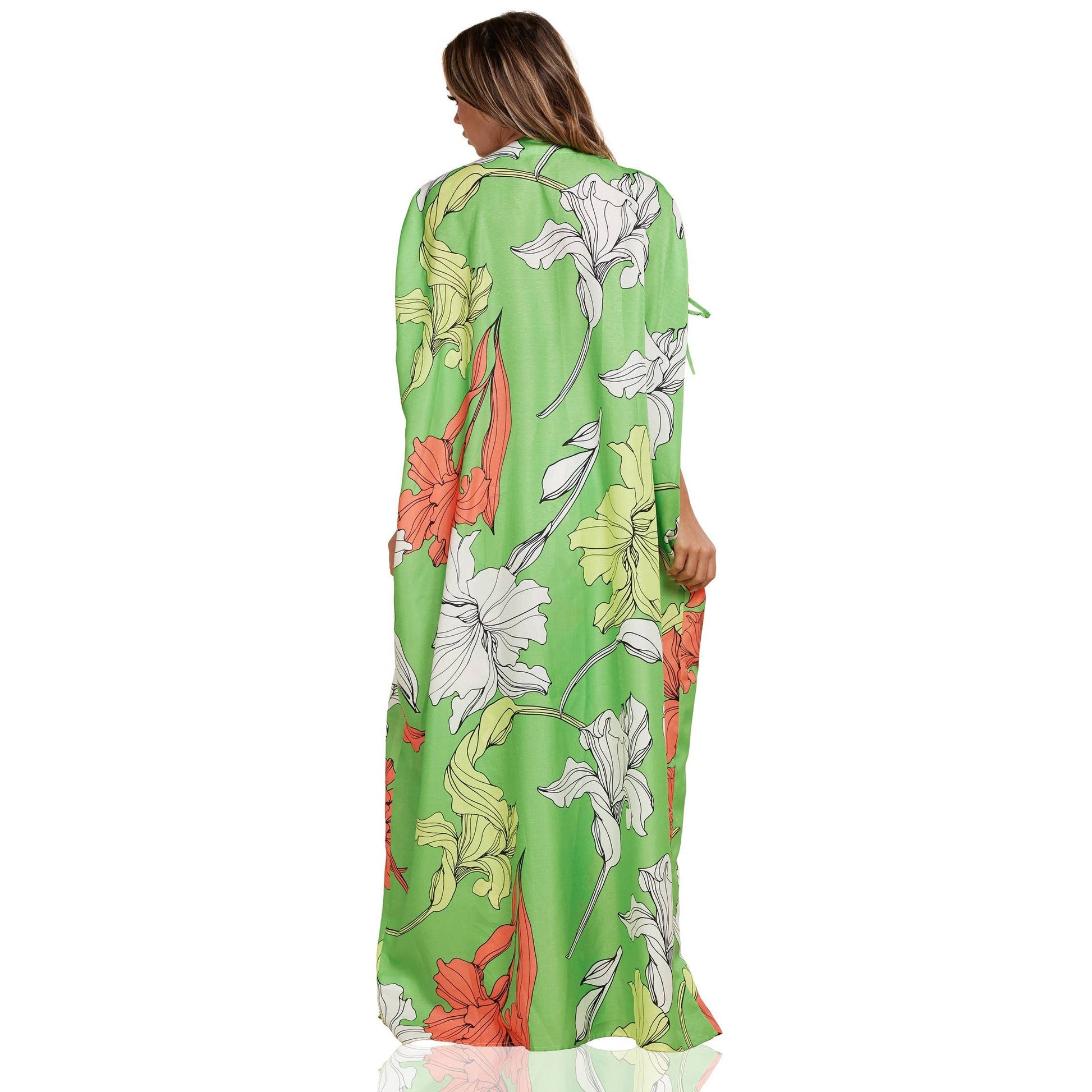 Enchanting Nature Seventies Vibe Leaf Flowy Pants and Robe Set [Size SM-L]