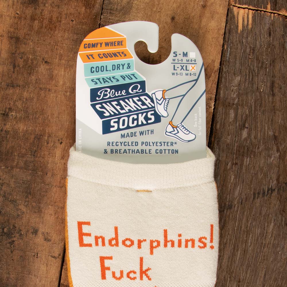 Endorphins Fuck Yeah Unisex Sneaker Socks [2 Size Options] | BlueQ at GetBullish