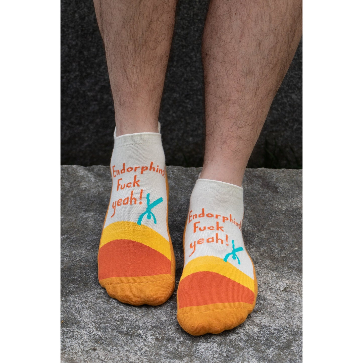 Endorphins Fuck Yeah Unisex Sneaker Socks [2 Size Options] | BlueQ at GetBullish