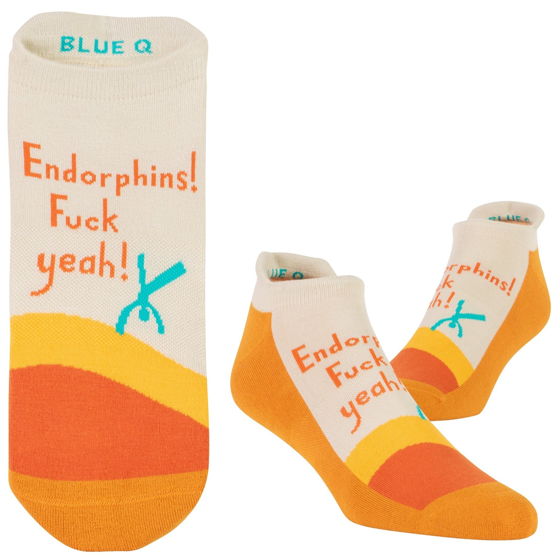 Endorphins Fuck Yeah Unisex Sneaker Socks [2 Size Options] | BlueQ at GetBullish