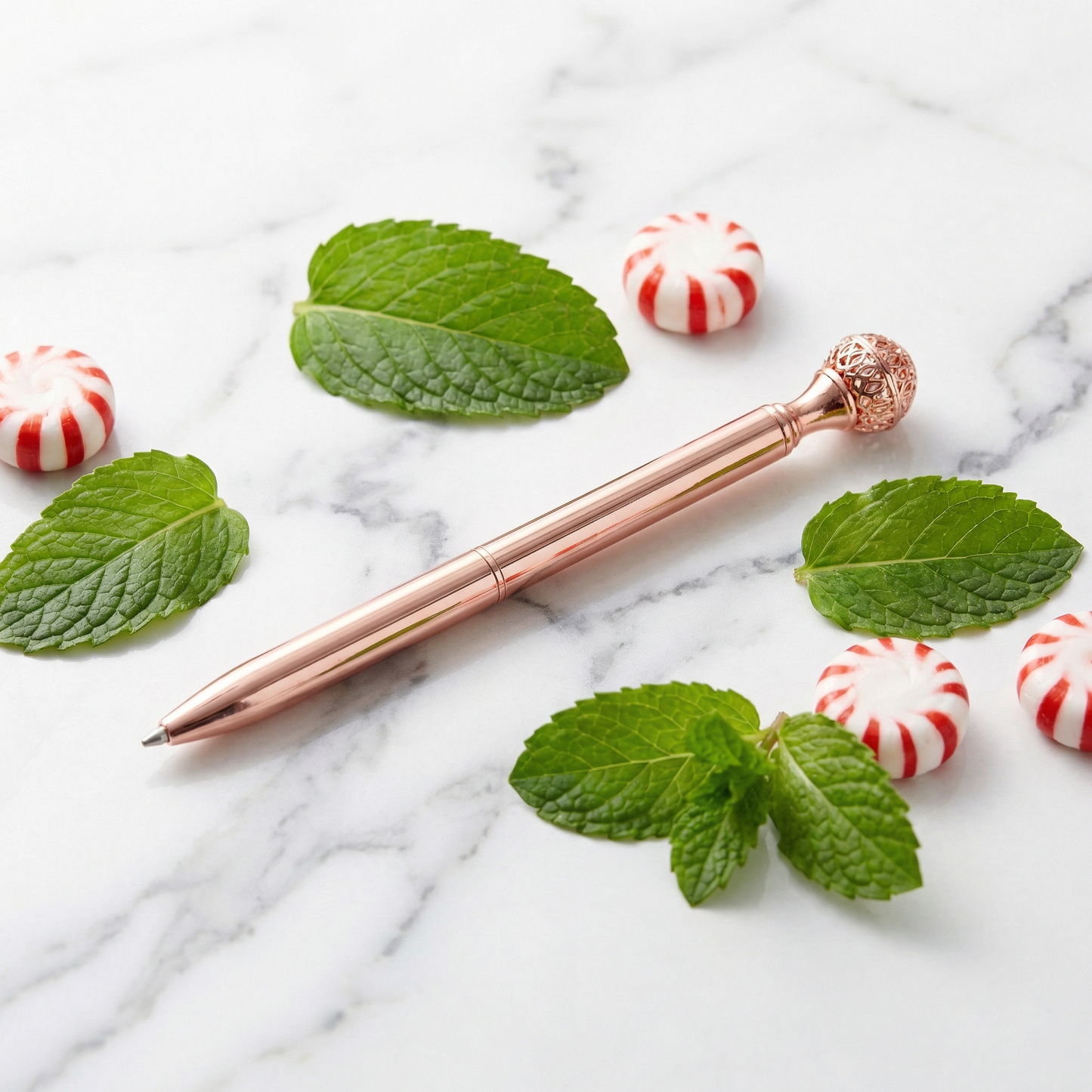 Essential Oil Diffuser Pen in Peppermint | Includes 1 ml of Essential Oil and 2 Lava Beads | Refillable