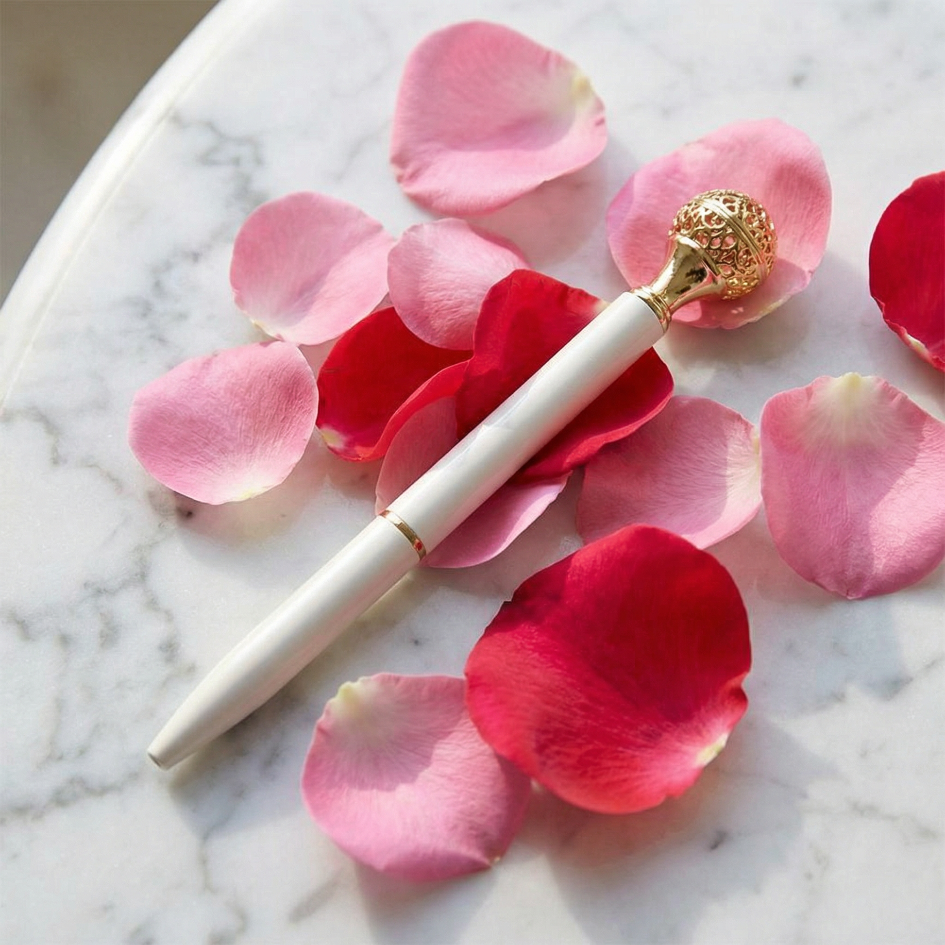 Essential Oil Diffuser Pen in Rose | Includes 1 ml of Essential Oil and 2 Lava Beads | Refillable